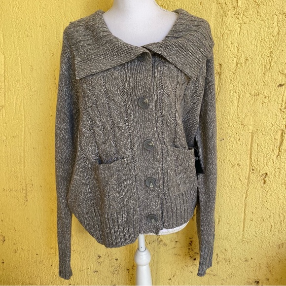 St. John's Bay Sweaters - ST JOHN'S  BAY GRAY  WOMAN SWEATER CARDIGAN SIZE XL